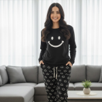 Black Smiley Face Style Night Dress
