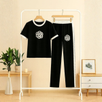 Black Flower Style Track Suit