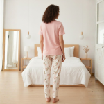 Pink Flower Printed Trouser Night Wear - Image 4