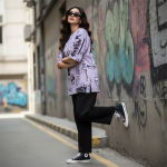 Galactic Purple Shirt & Black Pants Set - Image 2