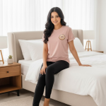 Pink Drip Donut Shirt & Black Pants Set - Image 2