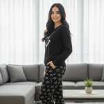 Black Smiley Face Style Night Dress - Image 2