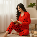 Red Button Accent Dress - Image 2