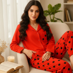 Red Button Accent Dress - Image 3