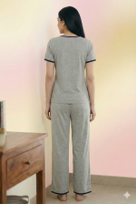 Plain Tshirt With Black Round Neck And Plazo Pajama (Half Seeleve) - Image 7